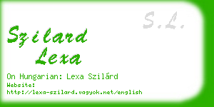 szilard lexa business card